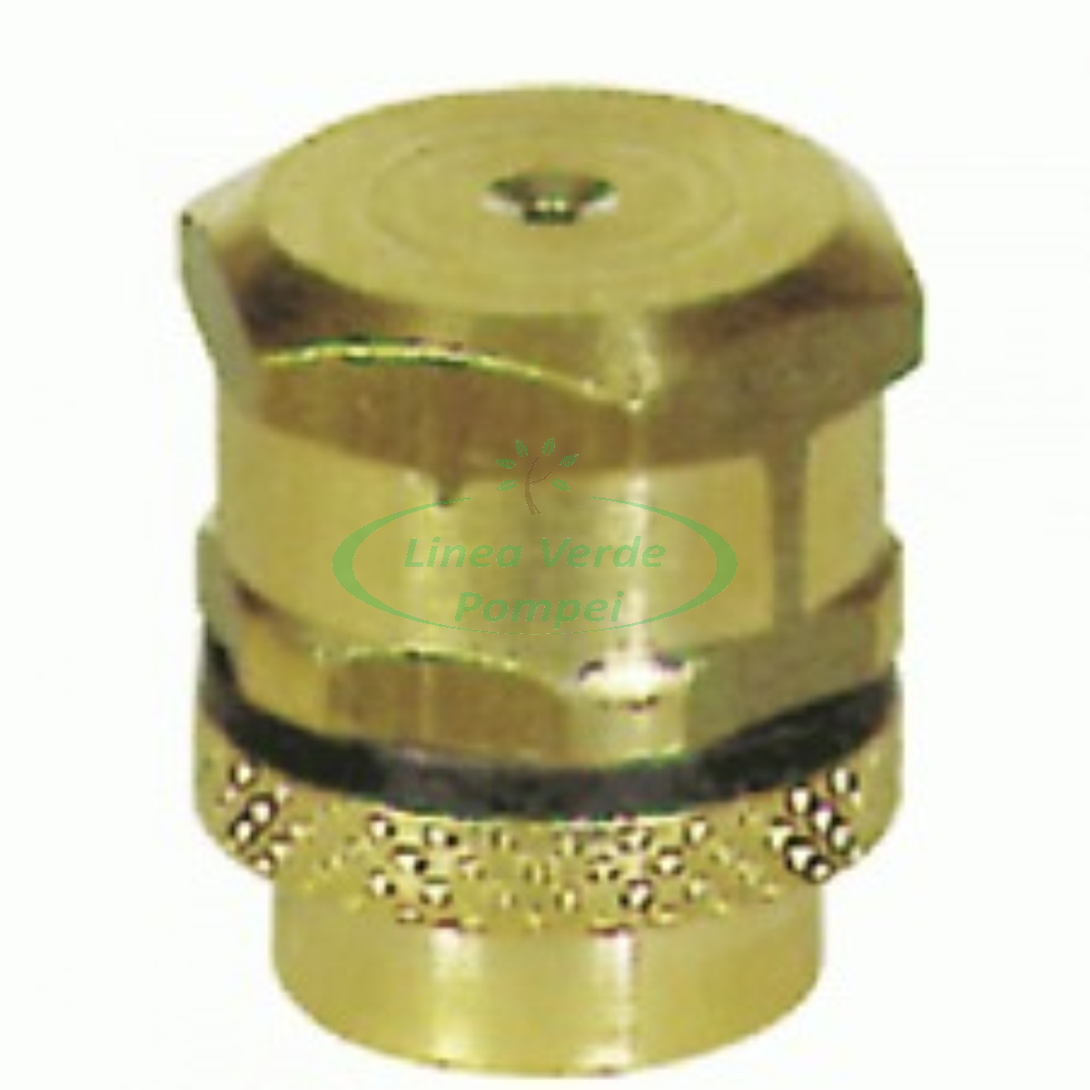 Getto a rosa in ottone con testa ESAGONALE con 4 fori di ingresso ed 1 di uscita