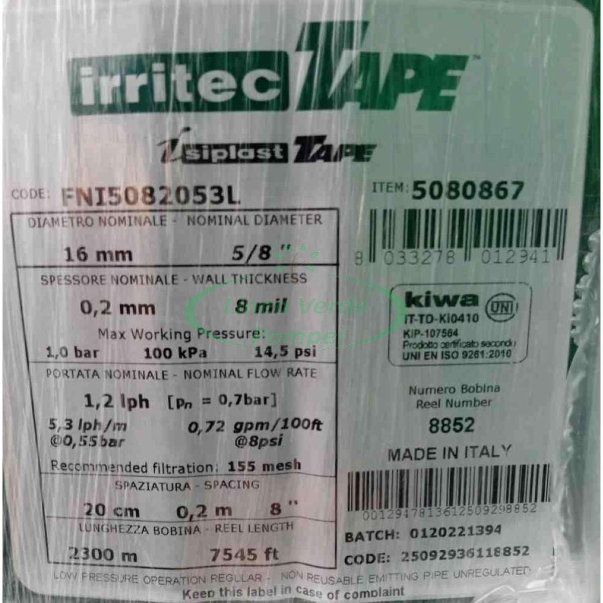 irritec tape 20cm