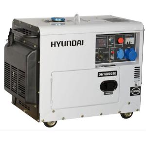 Generatore di corrente diesel Hyundai 6 KW Monofase 456 cc 12 Hp silenziato Mod. DHY8000SE Cod. 65237