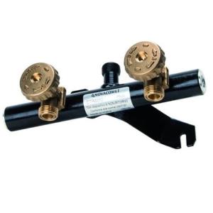 Centralina con manometro e valvola collegamento 2 bombole gas GPL con due rubinetti e dispositivo di non ritorno normativa UNI 7131 Novacomet - Made in Italy