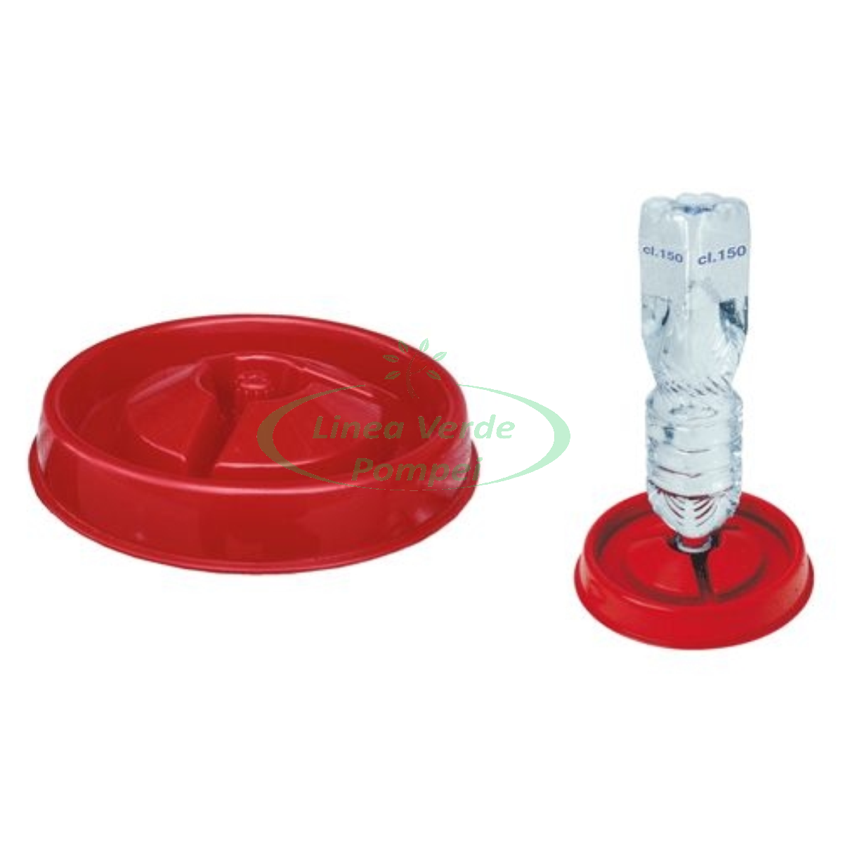 Linea Verde Pompei  Prodotto: 3416 - Abbeveratoio per polli ed uccelli  BEVER CIP in plastica Ø 23cm per bottiglie da lt 1,5 - 2 - Novital ( - );